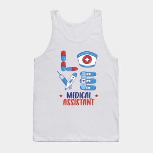 Love Medical Assistant Independence Day Celebration MA Nurse Tank Top